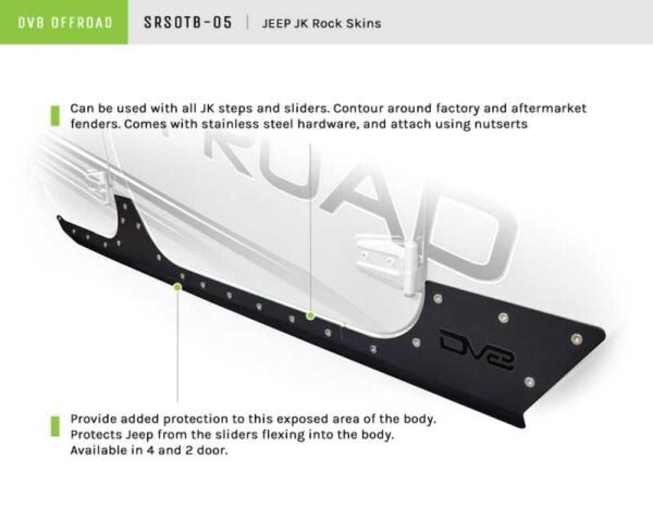 DV8 Offroad 07-18 Jeep Wrangler JK Rock Skins - Image 4