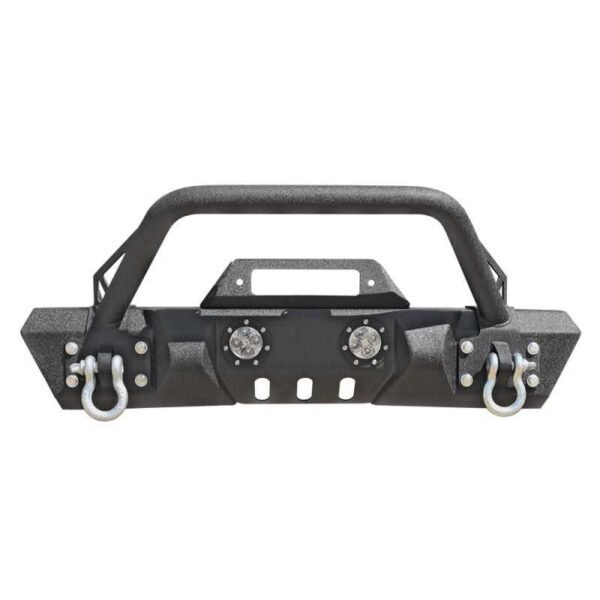 DV8 Offroad 07-18 Jeep Wrangler JK/JL FS-11 Stubby Mid Length Steel Front Bumper w/ Winch Plate - Image 2