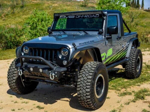 DV8 Offroad 07-18 Jeep Wrangler JK/JL FS-11 Stubby Mid Length Steel Front Bumper w/ Winch Plate - Image 6