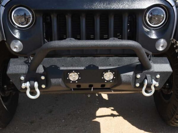 DV8 Offroad 07-18 Jeep Wrangler JK/JL FS-11 Stubby Mid Length Steel Front Bumper w/ Winch Plate - Image 10