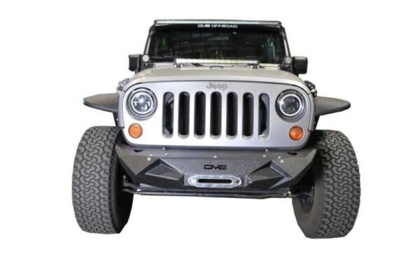 DV8 Offroad 07-18 Jeep Wrangler JK/JL Steel Stubby Front Bumper w/ Light Bracket & Winch Plate - Image 6