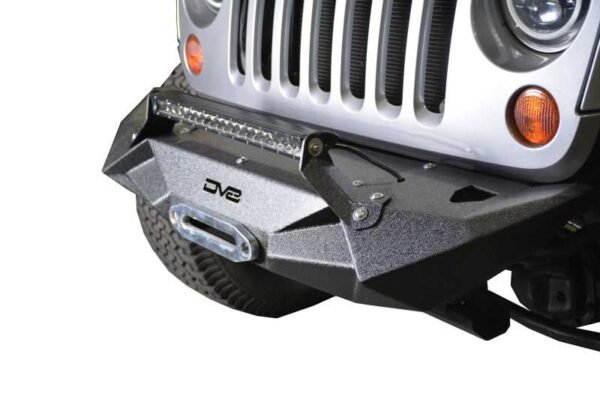 DV8 Offroad 07-18 Jeep Wrangler JK/JL Steel Stubby Front Bumper w/ Light Bracket & Winch Plate - Image 8