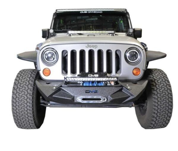 DV8 Offroad 07-18 Jeep Wrangler JK/JL Steel Stubby Front Bumper w/ Light Bracket & Winch Plate - Image 10