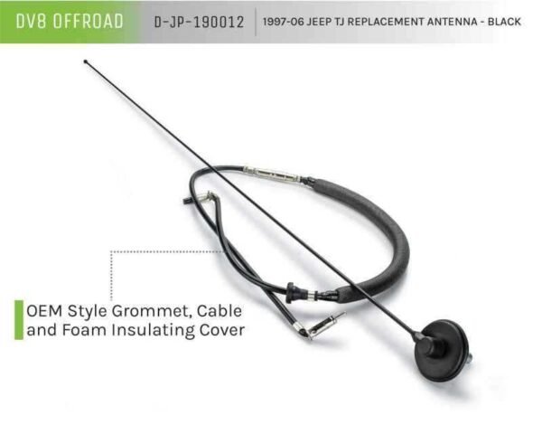 DV8 Offroad 1997-06 Jeep TJ Replacement Antenna Black - Image 8