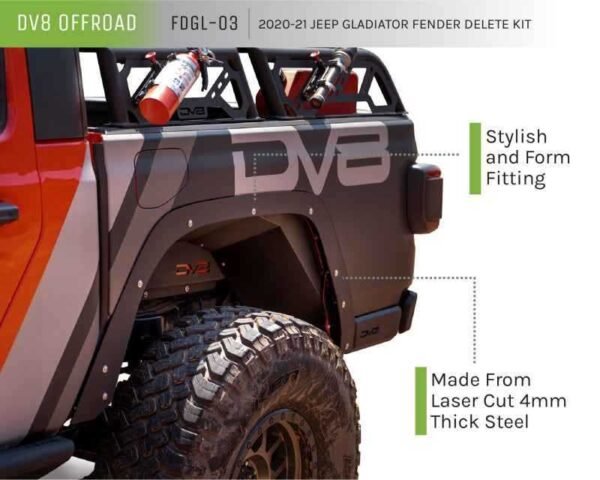 DV8 Offroad 20-21 Jeep Gladiator Fender Flare Delete Kit - Image 2