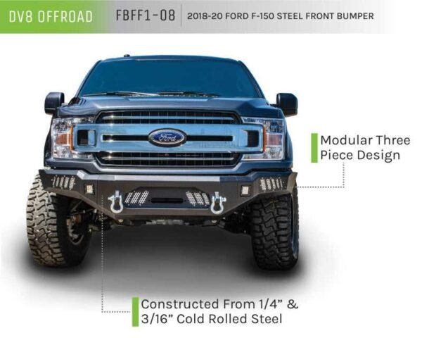 DV8 Offroad 2018+ Ford F-150 Front Bumper w/ Light Holes - Image 9