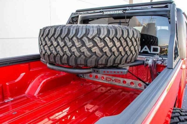 DV8 Offroad 2019+ Jeep Gladiator In-Bed Adjustable Tire Carrier - Image 6