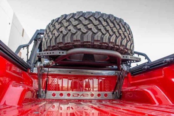 DV8 Offroad 2019+ Jeep Gladiator In-Bed Adjustable Tire Carrier - Image 8