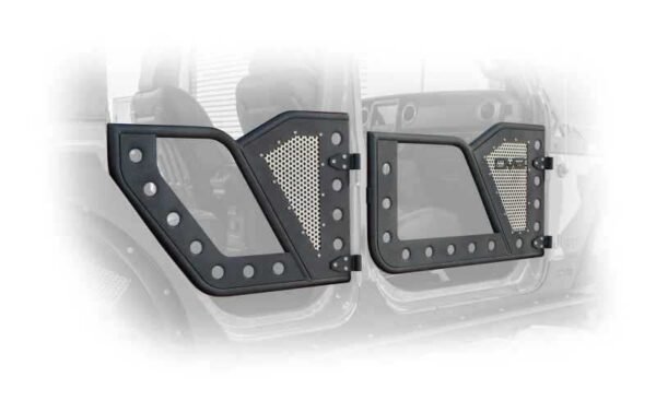 DV8 Offroad Jeep 18+ Wrangler JL / 20+ Gladiator JT Front Rock Doors w/ Perforated Aluminum Mesh - Image 3