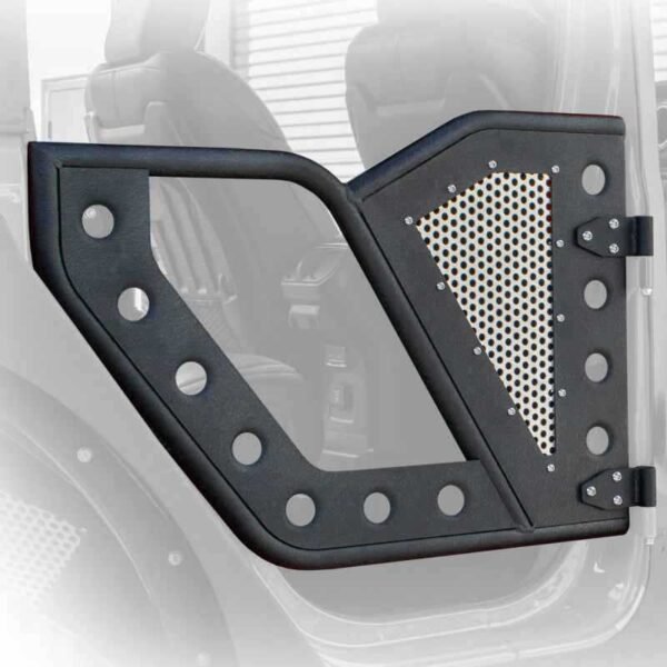 DV8 Offroad Jeep 18+ Wrangler JL / 20+ Gladiator JT Front Rock Doors w/ Perforated Aluminum Mesh - Image 5