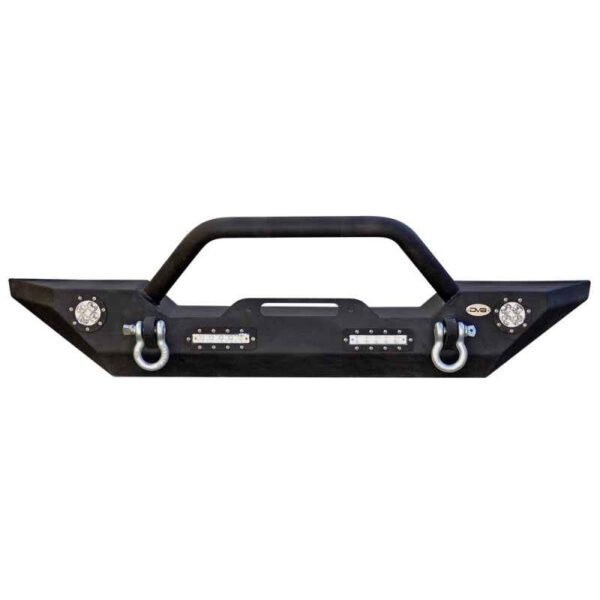 DV8 Offroad 07-18 Jeep Wrangler JK/JL FS-7 Mid Length Steel Front Bumper w/ LED Lights - Image 2