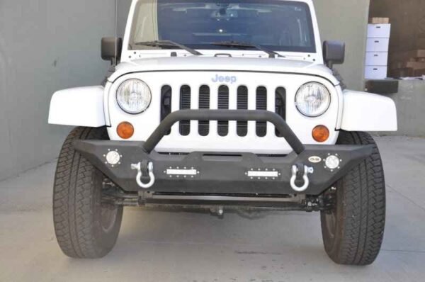 DV8 Offroad 07-18 Jeep Wrangler JK/JL FS-7 Mid Length Steel Front Bumper w/ LED Lights - Image 5