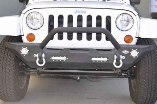 DV8 Offroad 07-18 Jeep Wrangler JK/JL FS-7 Mid Length Steel Front Bumper w/ LED Lights - Image 7