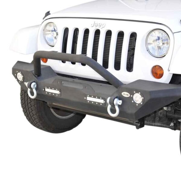 DV8 Offroad 07-18 Jeep Wrangler JK/JL FS-7 Mid Length Steel Front Bumper w/ LED Lights - Image 8