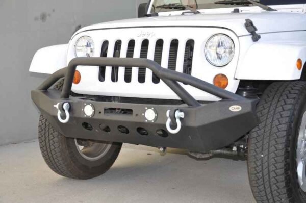 DV8 Offroad 07-18 Jeep Wrangler JK/JL FS-8 Mid Length Steel Front Bumper w/ LED Lights - Image 4