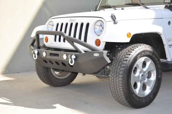 DV8 Offroad 07-18 Jeep Wrangler JK/JL FS-8 Mid Length Steel Front Bumper w/ LED Lights - Image 5