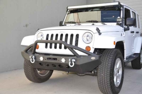 DV8 Offroad 07-18 Jeep Wrangler JK/JL FS-8 Mid Length Steel Front Bumper w/ LED Lights - Image 6