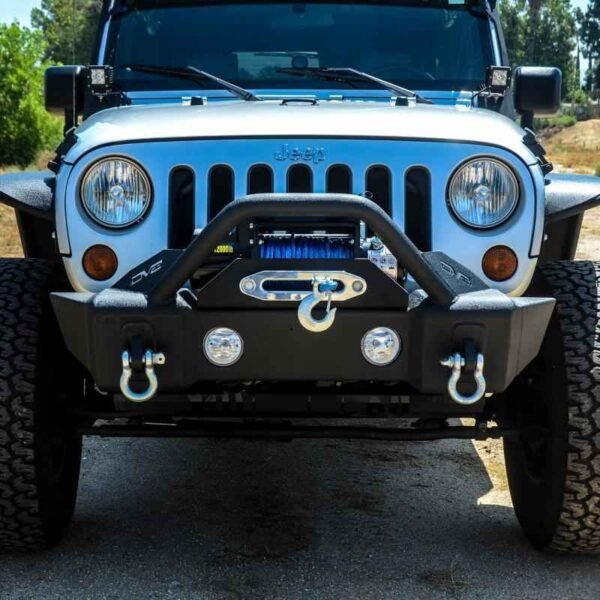 DV8 Offroad 07-18 Jeep Wrangler JK/JL FS-13 Steel Stubby Front Bumper w/ Fog Lights - Image 8