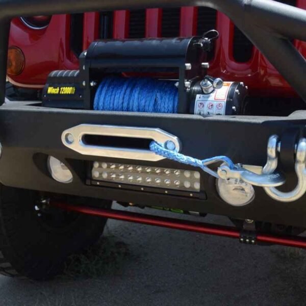 DV8 Offroad 07-18 Jeep Wrangler JK/JL FS-14 Mid Length Steel Front Bumper w/ Fog Lights & LED Lights - Image 7