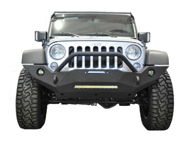DV8 Offroad 07-18 Wrangler JK FS-18 Mid Length Steel Front Bumper w/ Fog Lights - Image 2