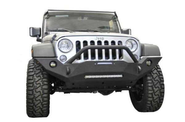 DV8 Offroad 07-18 Wrangler JK FS-18 Mid Length Steel Front Bumper w/ Fog Lights - Image 4