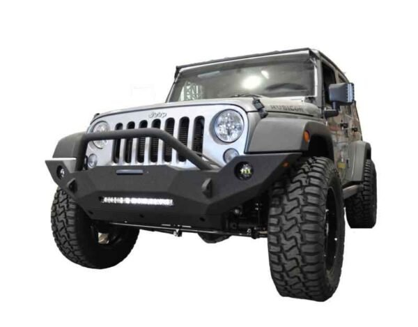 DV8 Offroad 07-18 Wrangler JK FS-18 Mid Length Steel Front Bumper w/ Fog Lights - Image 5