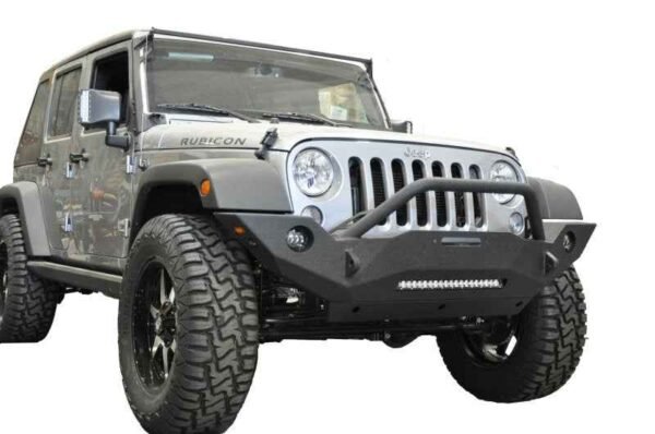 DV8 Offroad 07-18 Wrangler JK FS-18 Mid Length Steel Front Bumper w/ Fog Lights - Image 6