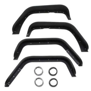 Fishbone Offroad 07-18 Jeep Wrangler JK Front/Rear Steel Tube Fenders -Blk Txtrd Pwdercoat(Set of 4)