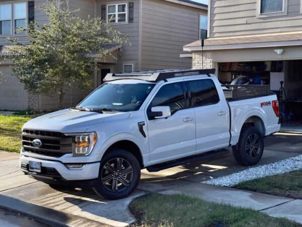 Go Rhino Low Profile Aluminum Roof Rack for 21-23 Ford F-150 CC - Textured Black - Image 2