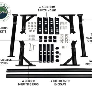 22040100 Overland Vcl Freedom Rack Cross Bars & Side Sup