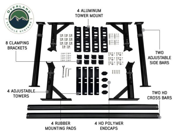 22040100 Overland Vcl Freedom Rack Cross Bars & Side Sup