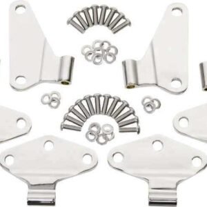 Kentrol 07-18 Jeep Wrangler JK Body Door Hinge Set 8 Pieces 4 Door - Polished Silver