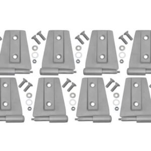 Kentrol 07-18 Jeep Wrangler JK Door Hinge Set 8 Pieces 4 Door Bare Grey