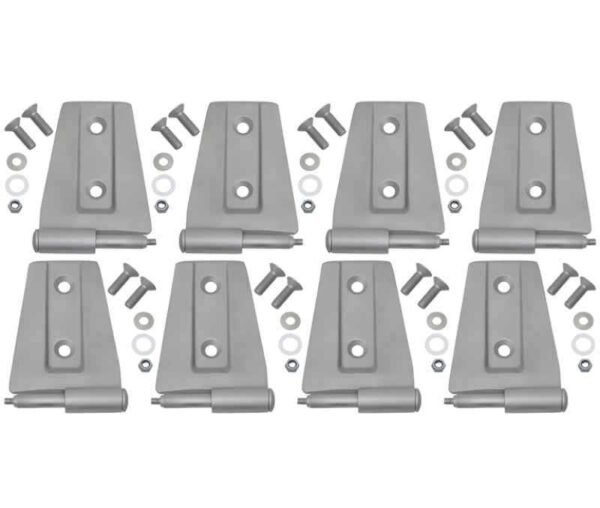 Kentrol 07-18 Jeep Wrangler JK Door Hinge Set 8 Pieces 4 Door Bare Grey
