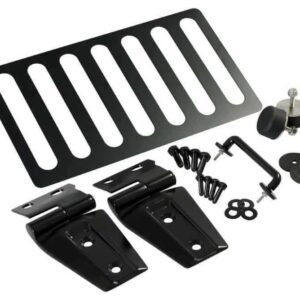 Kentrol 07-18 Jeep Wrangler JK Hood Kit Without Hood Catch - Powdercoat Black