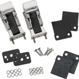 Kentrol 42-95 Jeep CJ/Wrangler YJ Hood Catch Pair TJ Style - Polished Silver