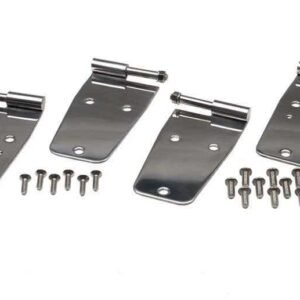 Kentrol 76-93 Jeep CJ/Wrangler YJ Door Hinge Set 4 Pieces - Polished Silver