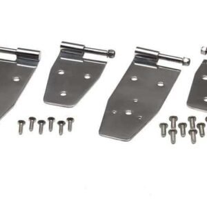 Kentrol 94-95 Jeep Wrangler YJ Hardtop Door Hinge Set 4 Pieces - Polished Silver