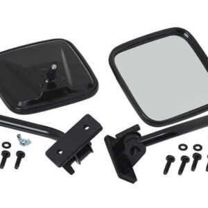 Kentrol 97-18 Jeep Wrangler TJ/JK E-Z Detach Mirrors Pair - Powdercoat Black