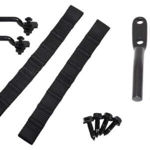 Kentrol Jeep Wrangler TJ Polished Stainless Door Strap Kit Black Powdercoat Stainless Steel