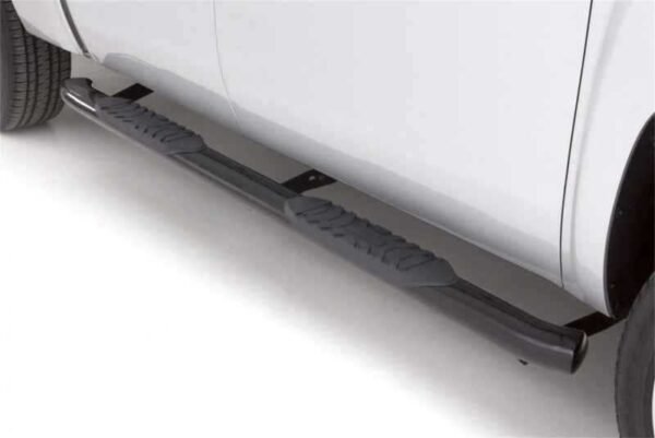 Lund 03-09 Dodge Ram 2500 Quad Cab 4in. Oval Curved Steel Nerf Bars - Black - Image 5