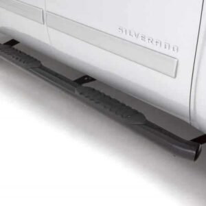 Lund 07-17 Chevy Silverado 1500 Crew Cab (5.5ft. Bed) 5in. Oval WTW Steel Nerf Bars - Black