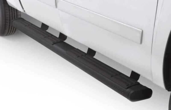 Lund 07-17 Chevy Silverado 1500 Ext. Cab 6in. Oval Straight Black Nerf Bars - Black - Image 2