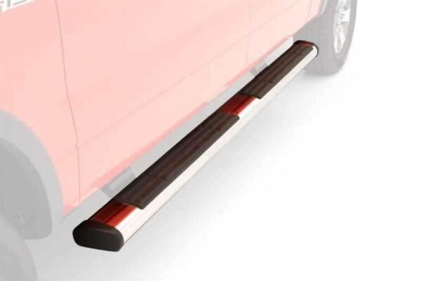 Lund 07-17 Chevy Silverado 1500 Ext. Cab 6in. Oval Straight SS Nerf Bars - Polished - Image 3