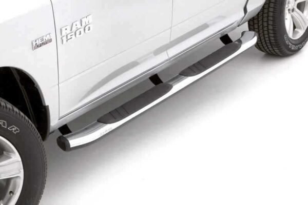Lund 09-15 Dodge Ram 1500 Crew Cab (Built Before 7/1/15) 5in. Oval Bent Nerf Bars - Chrome - Image 3
