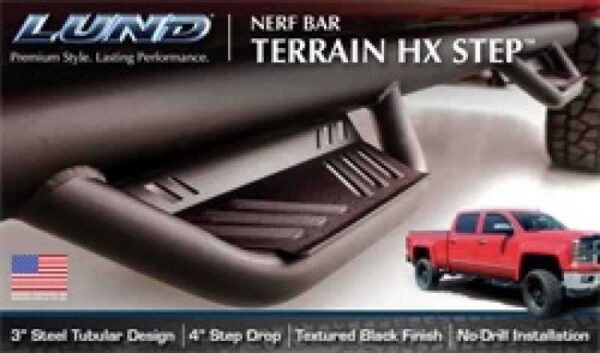 Lund 15-18 Ford F-150 SuperCrew Terrain HX Step Nerf Bars - Black - Image 10