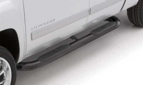 Lund 97-98 Ford F-150 SuperCab (3Dr) 4in. Oval Curved Steel Nerf Bars - Black - Image 3