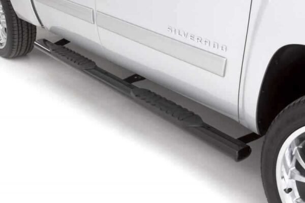 Lund 99-13 Chevy Silverado 1500 Std. Cab 5in. Oval Straight Steel Nerf Bars - Black - Image 3