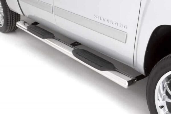 Lund 99-13 Chevy Silverado 1500 Std. Cab 6in. Oval Straight SS Nerf Bars - Polished - Image 3