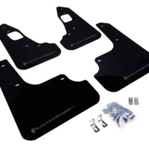 Rally Armor 2008+ Mitsubishi EVO X UR Black Mud Flap w/ Grey Logo